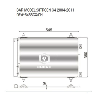 Condenser For CITROEN C4 2004-2011 6455CX/GH