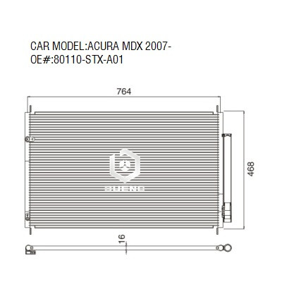 New Condenser For Acura MDX 2007 - 2013 3.7 V6 80110-STX-A01 