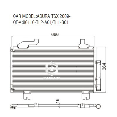 New Condenser For Acura TSX 2009 80100-TL2-A01